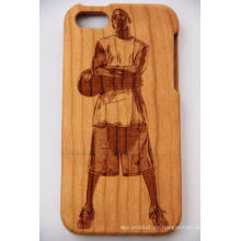 Laser Basket Ball Star Funda móvil de madera